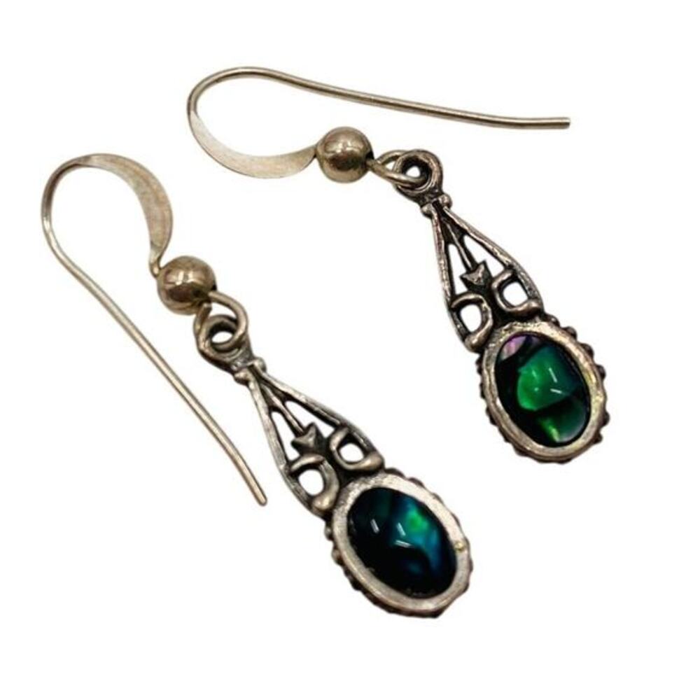 Sterling silver drop dangle gemstone earrings
